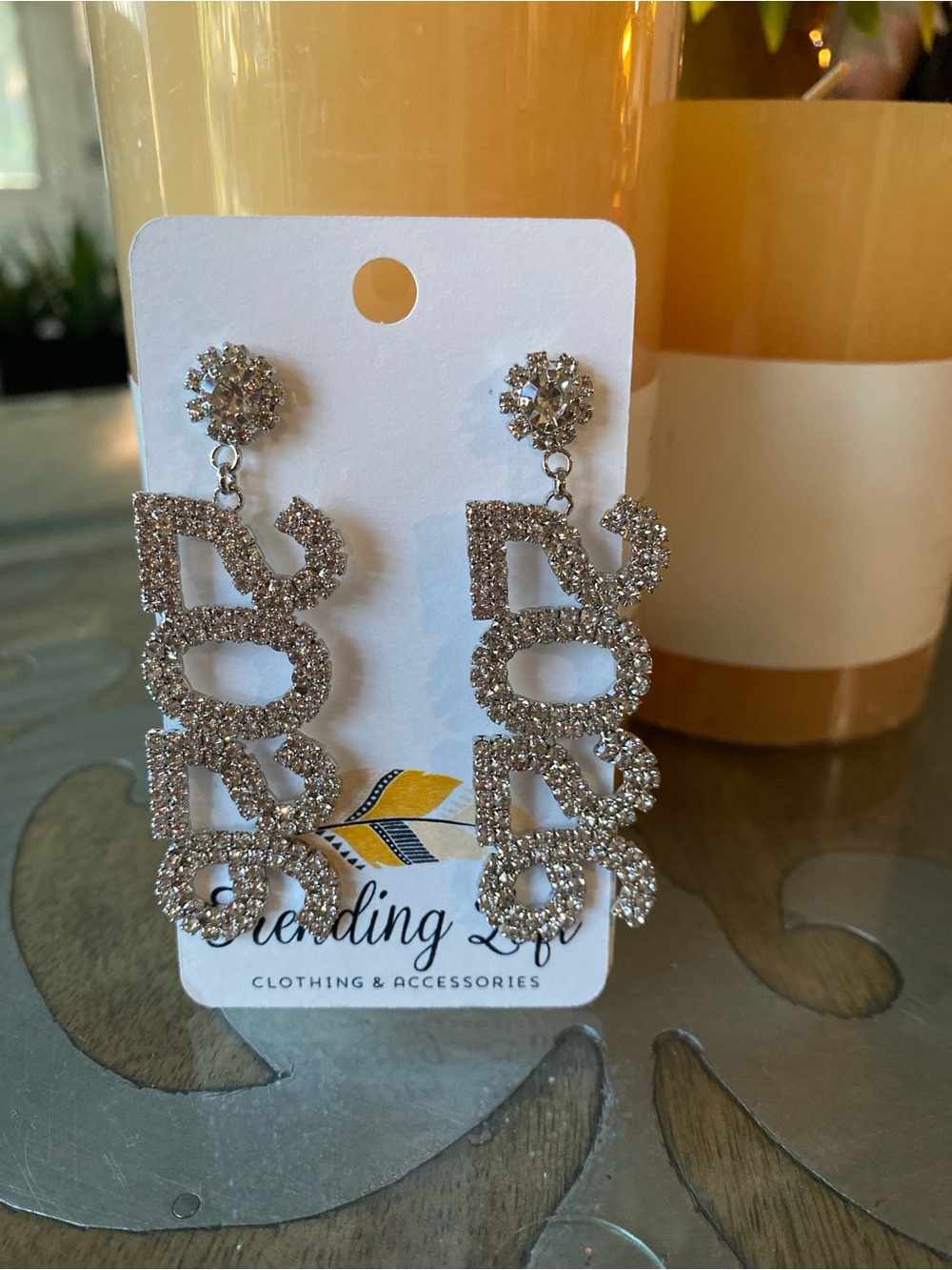 Sparkling 2026 Rhinestone Drop Earrings - Silver Tone